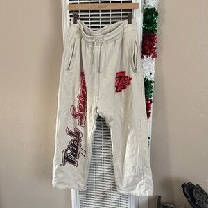 Triple 7 Sweatpants with Red and Black Graphics
